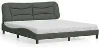 Letto con Materasso Grigio Scuro 180x200 cm Tessuto 3208549