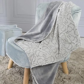 Coperta per neonato in cotone grigio 80x80 cm Miffy - Roba