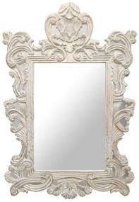 Specchio da parete DKD Home Decor Bianco Cristallo Legno di mango Neoclassico Decapaggio 90 x 3 x 135 cm