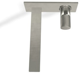 Treemme 3.6 RWIT9AA6IS21 miscelatore lavabo a muro con maniglia zigrinata senza parte incasso inox satinato