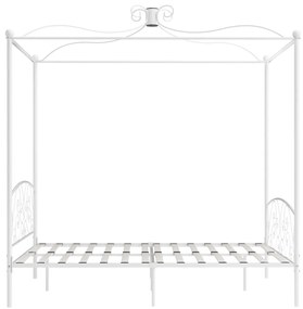 Letto a baldacchino bianco in metallo 180x200 cm