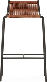 Sgabello da bar color terracotta in metallo (altezza della seduta 65 cm) Emily – Marckeric