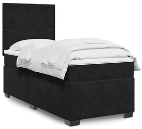 Giroletto A Molle Con Materasso Nero 80x200 Cm İn Velluto /