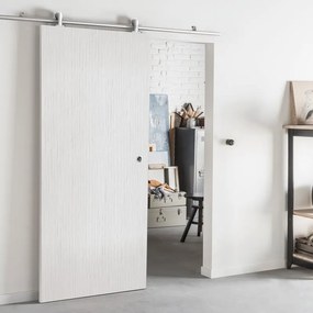 Porta scorrevole reversibile Renoir in mdf bianco, L 92.5 x H 211.5 cm, con binario Ermes