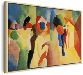 Quadro - With a Yellow Jacket (August Macke) In cornice di legno naturale 120x80