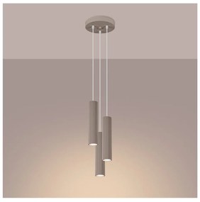 Lampadario grigio tortora in metallo ø 19,5 cm Gleam – Sollux