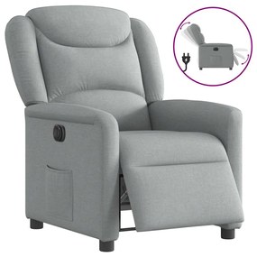Poltrona Elettrica Reclinabile Grigio Chiaro İn Tessuto /