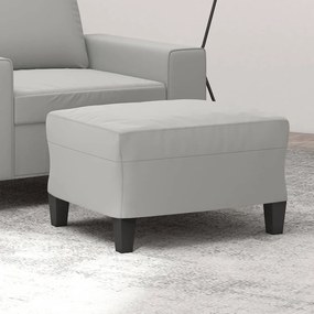 Poggiapiedi Grigio Chiaro 60x50x41 Cm İn Tessuto Microfibra /