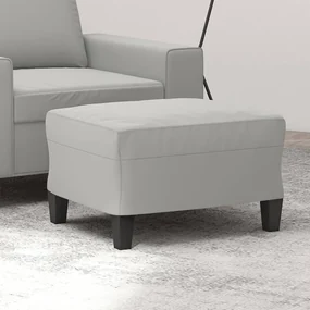 Poggiapiedi Grigio Chiaro 60x50x41 Cm İn Tessuto Microfibra /
