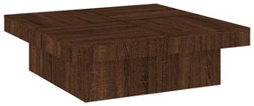 Tavolino da salotto rovere marrone 90x90x28cm legno multistrato