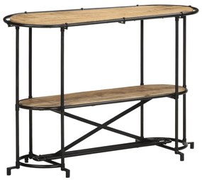 Tavolo Consolle 110x42x76 Cm İn Legno Massello Grezzo Di Mango /