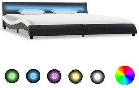 Giroletto Con Led Nero E Bianco İn Similpelle 180x200 Cm /