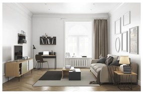 Scrivania nera con dettagli in legno di quercia Volga - TemaHome