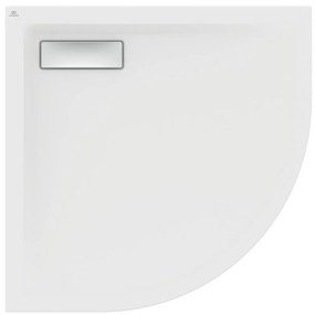 Ideal Standard Ultraflat New Piatto Doccia Curvo 80x80 Cm Installazione Rialzo Filo E Sopra Pavimento In Acrilico Bianco seta