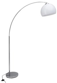 Lampada da terra Vessa arco cromo/bianco, in ferro, H 166 cm, BRILLIANT