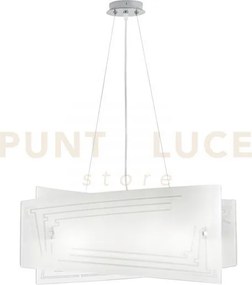 Lampadario a sospensione concept bianca 4 luci attacco e27 60x20x13...