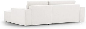 Divano letto angolare bianco in tessuto bouclé (angolo destro) Jodie - Micadoni Home