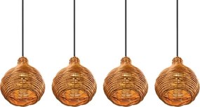 Reality - Lampada a sospensione con cavo SPROUT 3xE14/40W/230V marrone/rattan