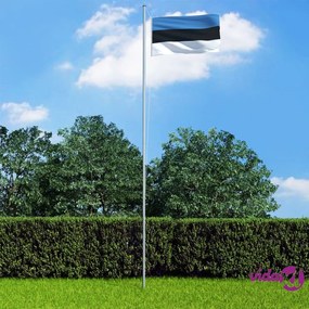 vidaXL Bandiera dell'Estonia con Pennone in Alluminio 6,2 m