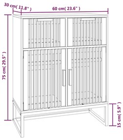 Credenza Bianca 60x30x75 cm in Legno Multistrato