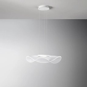 Sospensione Moderna Medusa Metallo Bianco Acrilico Led 45W 3000K
