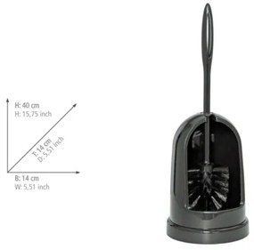 WENKO 24637100 - Scopino WC STANDARD 14x40 cm nero