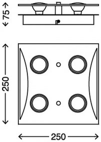 Briloner 3572-048 - Plafoniera LED FLASH 4xGU10/3W/230V