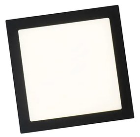 Plafoniera moderna nera quadrata incl. LED IP44 - Lys