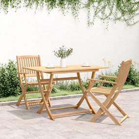 Tavolo da giardino pieghevole 120x70x75cm legno massello acacia