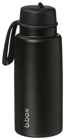 Bottiglia termica in acciaio inox con cannuccia 1l - nera