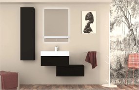 Mobile da bagno sotto lavabo BADEN HAUS Modula nero laccato opaco L 70 x H 25 x P 44 cm 1 cassetto, lavabo non incluso