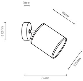 Spot-Light 56745174 - Faretto da parete APRILLIA 1xE27/25W/230V rovere grigio