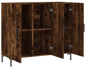 Credenza rovere fumo 90x34x80 cm in legno multistrato