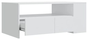 Tavolino da salotto bianco 102x55x42 cm legno legno multistrato