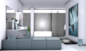 Cestino per la spazzatura azzurro in acciaio con pedale 5 l Akira – Spirella