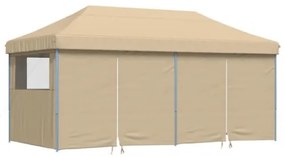 Tendone per Feste Pieghevole Pop-Up con 4 Pareti Beige