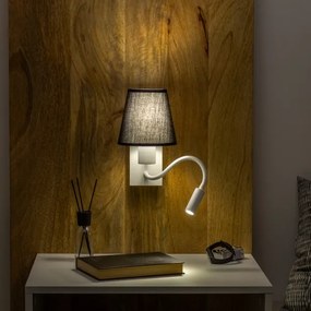 Brilagi - Applique a LED NUBILA 1xE27/25W/230V + LED/3W bianco/nero