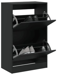 Scarpiera Nera 60x34x96,5 Cm İn Legno Multistrato /