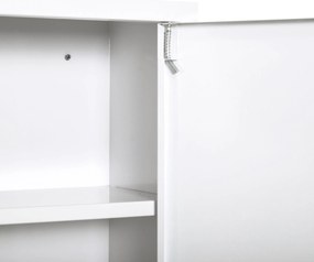 Armadietto Medicinali da Parete 40x18x60 cm 2 Chiavi in Acciaio Bianco...