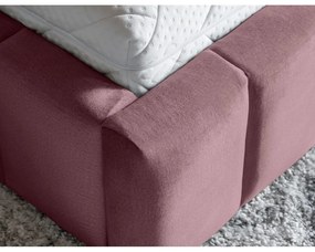 Letto matrimoniale imbottito rosa con contenitore e rete inclusi 180x200 cm Lamica – ELTAP