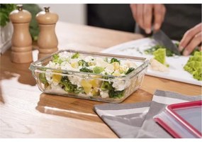 Tefal - Contenitore per alimenti 1,3 l MSEAL GLASS rosso/vetro