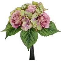 Set 3 Bouquet Artificiali con Rose H 31 cm