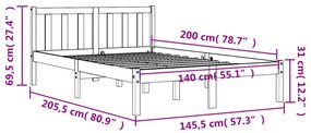 Giroletto Marrone Cera 140x200 cm in Legno Massello di Pino