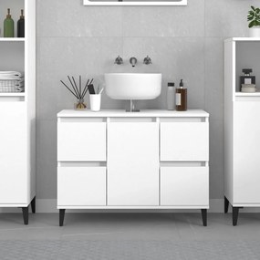 Mobile lavabo bianco 80x33x60 cm in legno multistrato