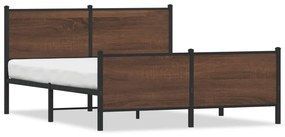 Giroletto Senza Materasso İn Metallo Rovere Marrone 140x200 Cm /