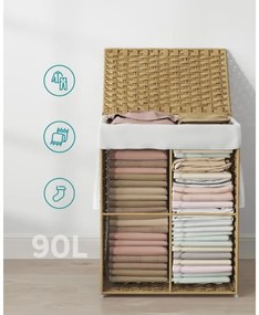 Cesto porta biancheria FLYN in rattan