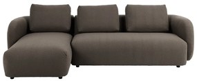 Divano angolare grigio-marrone in tessuto bouclé (angolo sinistro) Imola - Bonami Selection