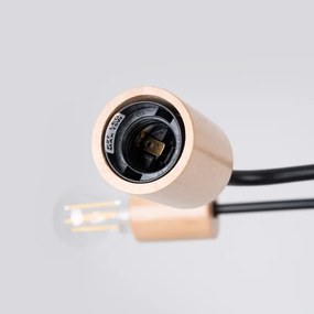 Sollux SL.1671 - Lampadario a plafone TIMBO 8xE27/15W/230V nero/beige/faggio