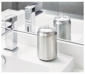 Organizzatore di cotton fioc da bagno in acciaio inox in argento Austin - iDesign