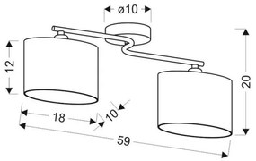 Lampadario a plafone BAN 2xE14/40W/230V